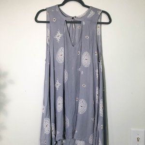 Free People Light Blue Patterned Dress
